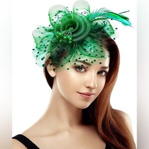 Kentucky Derby, Tea Party Green Fascinator Hat